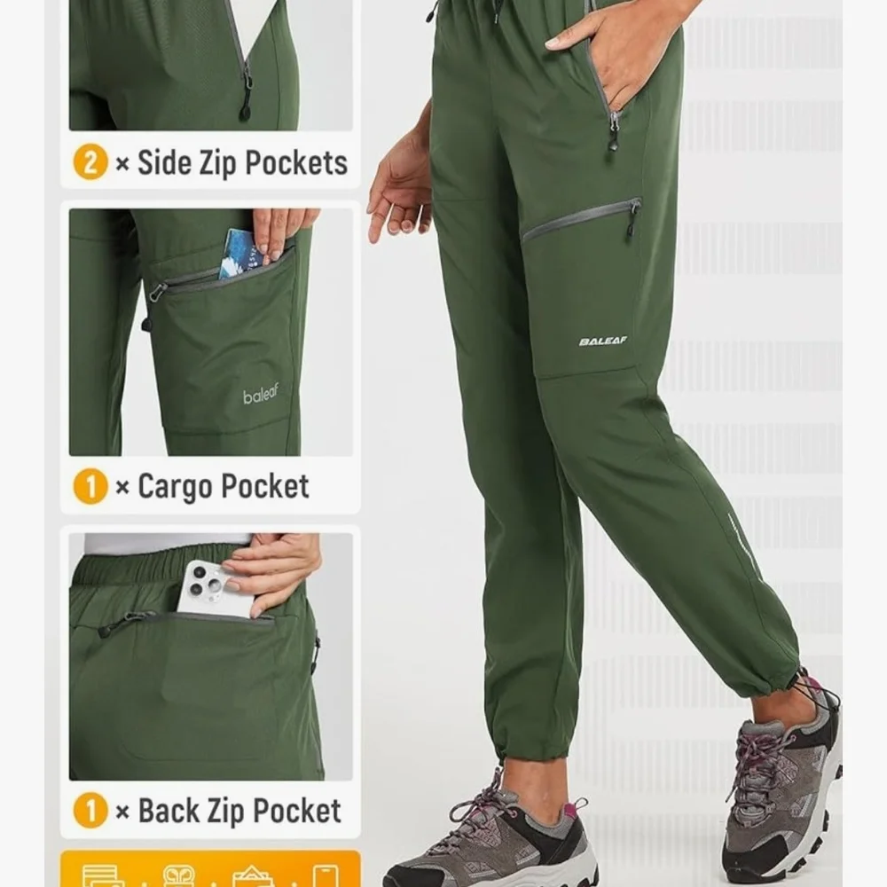 baleaf Olive Green Lightweight Cargo Joggers - Picture 13 of 13